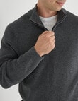 Gasoline Half Zip Long Sleeve Waffle, Khaki product photo View 04 S
