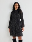 Whistle Mini Pliss&eacute; Dress, Spot Black & White product photo