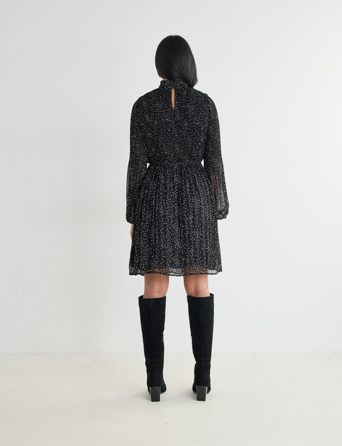 Whistle Mini Pliss&eacute; Dress, Spot Black & White product photo View 02 L