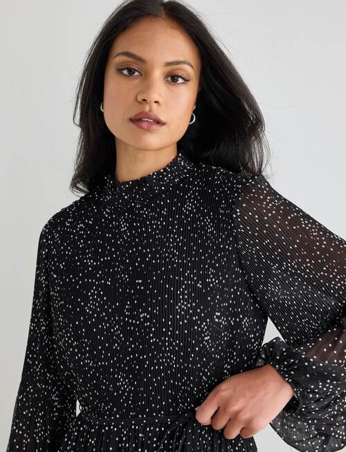 Whistle Mini Pliss&eacute; Dress, Spot Black & White product photo View 04 L