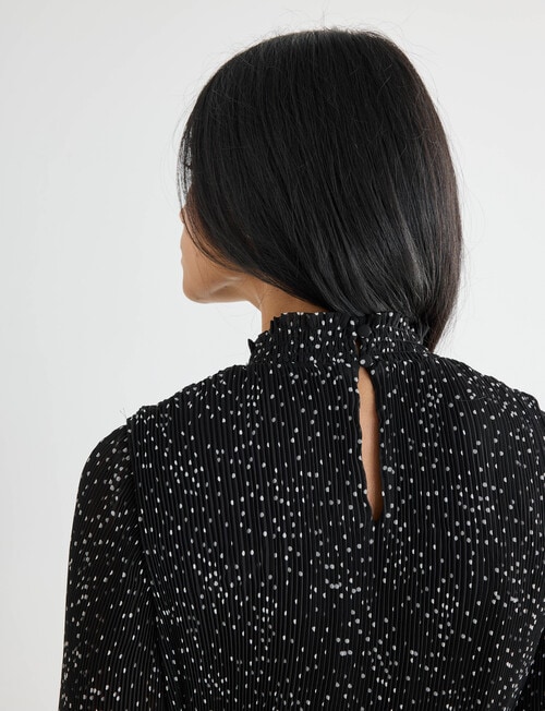 Whistle Mini Pliss&eacute; Dress, Spot Black & White product photo View 06 L