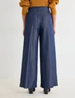 Whistle Basque Waist Wide Leg Pant, Ink Chambray Regular Length product photo View 02 S