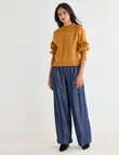 Whistle Basque Waist Wide Leg Pant, Ink Chambray Regular Length product photo View 03 S