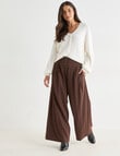 Whistle Basque Waist Wide Leg Pant, Regular Length, Espresso product photo View 03 S
