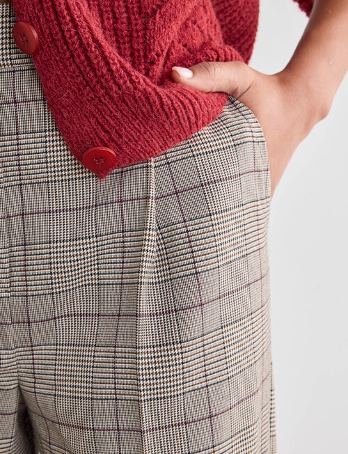 Whistle Houndstooth Wide Leg Pant, Regular Length, Beige product photo View 05 L