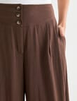 Whistle Basque Waist Wide Leg Pant, Shorter Length, Espresso product photo View 04 S