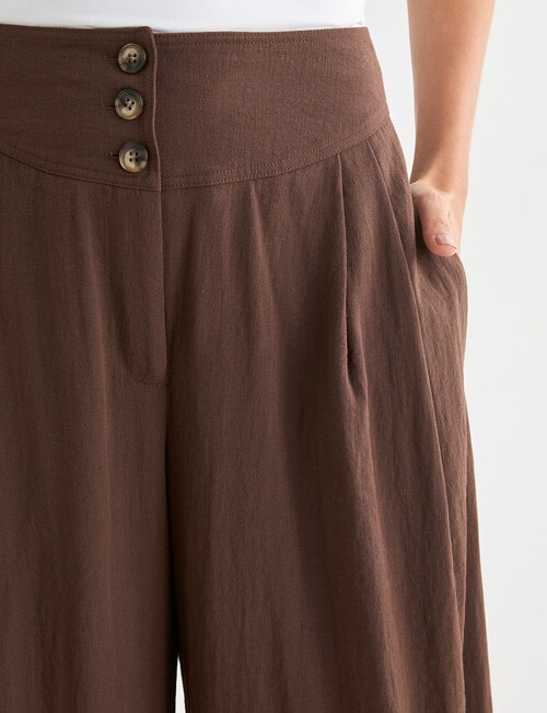 Whistle Basque Waist Wide Leg Pant, Shorter Length, Espresso product photo View 04 L