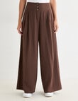 Whistle Basque Waist Wide Leg Pant, Shorter Length, Espresso product photo View 05 S