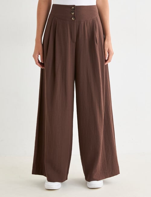 Whistle Basque Waist Wide Leg Pant, Shorter Length, Espresso product photo View 05 L