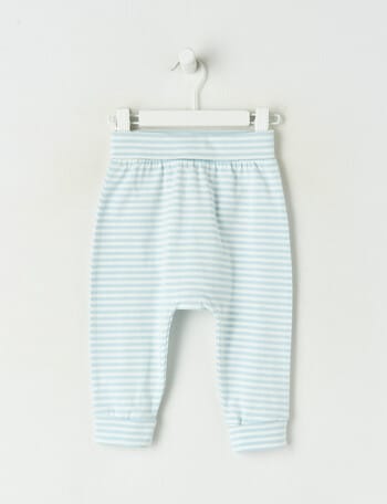 Little Bundle Stretch Cotton Stripe Pant, Blue & White product photo