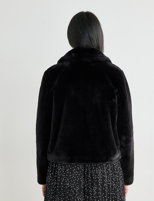 Whistle Faux Fur Jacket, Black product photo View 02 L