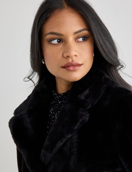 Whistle Faux Fur Jacket, Black product photo View 04 L