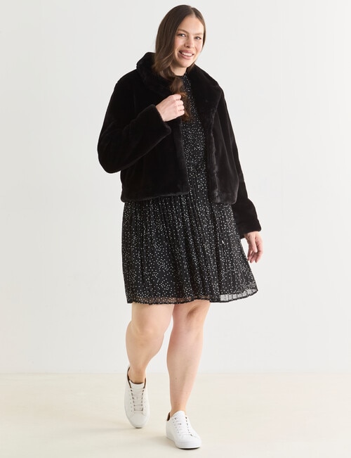 Whistle Faux Fur Jacket, Black product photo View 13 L