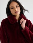 Whistle Faux Fur Zip Up Jacket, Dark Cherry product photo