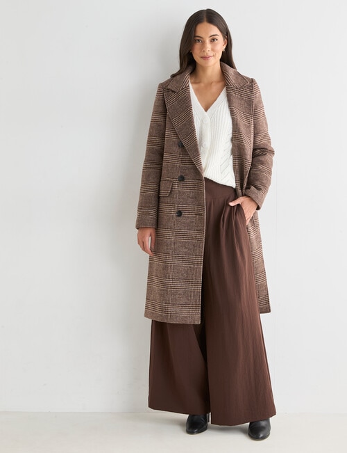 Whistle Double Breasted Long Coat, Check product photo View 09 L