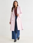 Whistle Double Breasted Long Coat, Pink Quartz product photo