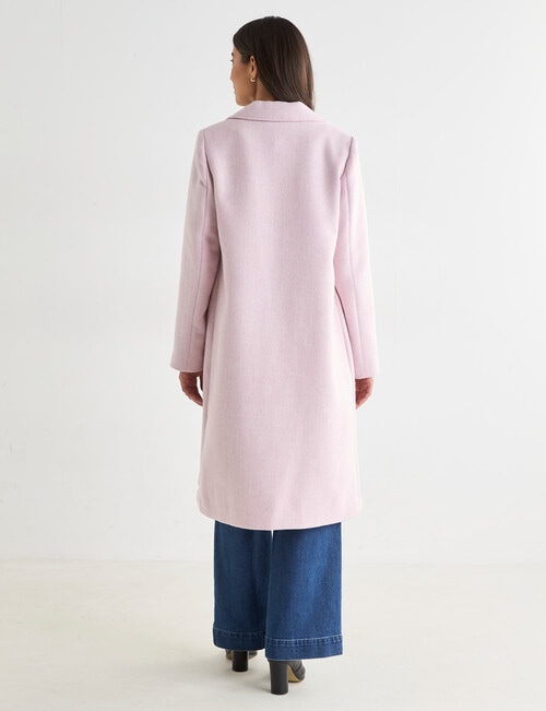 Whistle Double Breasted Long Coat, Pink Quartz product photo View 02 L