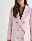 Whistle Double Breasted Long Coat, Pink Quartz product photo View 04 S