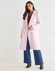 Whistle Double Breasted Long Coat, Pink Quartz product photo View 05 S