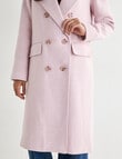 Whistle Double Breasted Long Coat, Pink Quartz product photo View 06 S