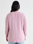 Studio Curve Supersoft Eyelet Crew Top, Blush product photo View 02 S