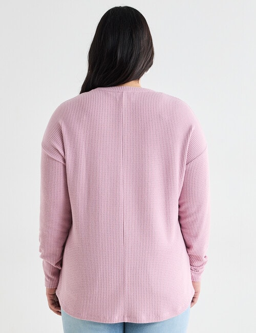 Studio Curve Supersoft Eyelet Crew Top, Blush product photo View 02 L