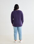 Studio Curve Supersoft Eyelet Crew Top, Grape product photo View 02 S
