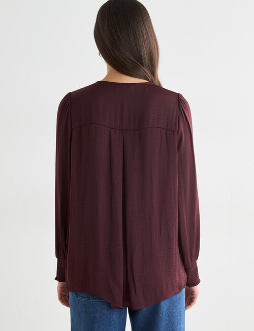 Whistle Pintuck Detail Blouse, Dark Cherry product photo View 02 L