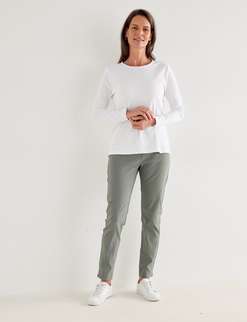Ella J Classic Pull-On Bengaline Pant, Oregano product photo View 03 L