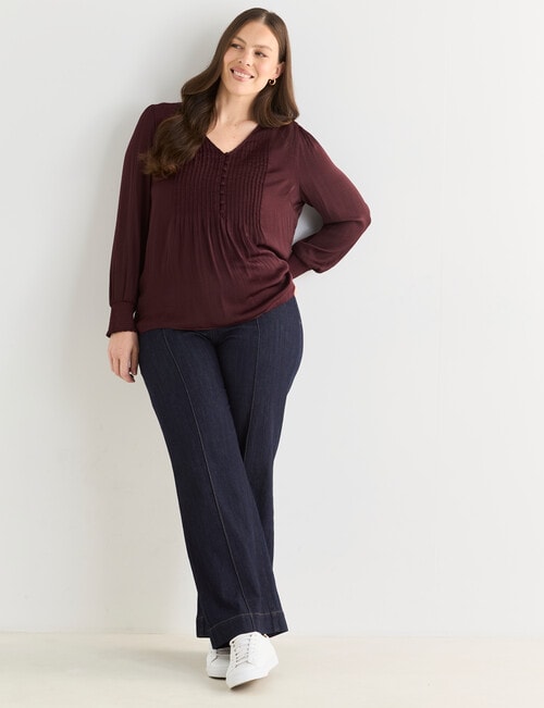 Whistle Pintuck Detail Blouse, Dark Cherry product photo View 13 L