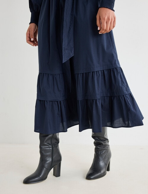 Whistle Pleats Midi Dress, Midnight product photo View 09 L