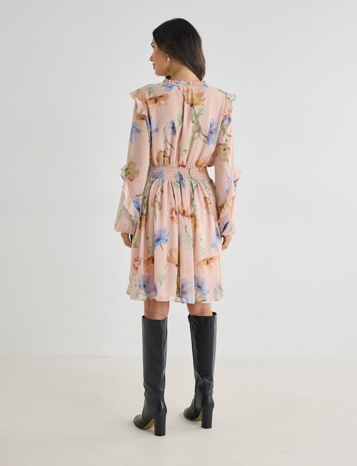 Whistle Floral Ruffle Mini Dress, Peach Dusk product photo View 02 L