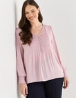 Whistle Pintuck Detail Blouse, Pink Quartz product photo View 12 S