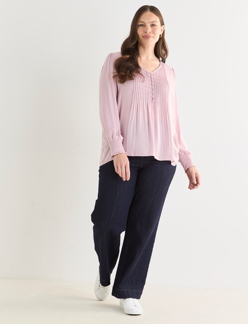Whistle Pintuck Detail Blouse, Pink Quartz product photo View 13 L