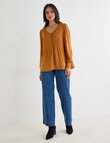 Whistle Pintuck Detail Blouse, Golden Ochre product photo View 03 S