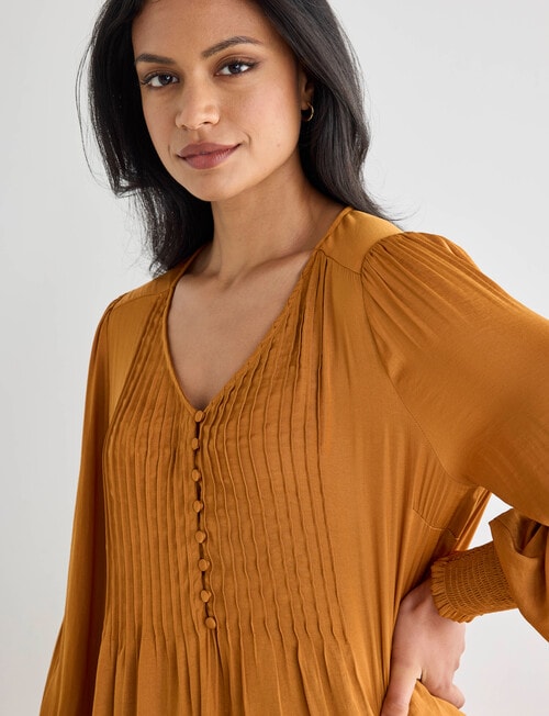 Whistle Pintuck Detail Blouse, Golden Ochre product photo View 04 L