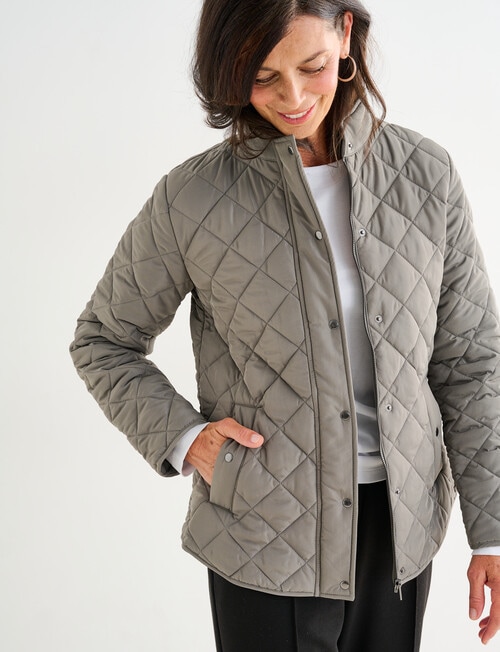 Ella J Puffer Jacket, Sage product photo