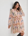 Whistle Floral Ruffle Mini Dress, Peach Dusk product photo