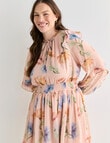 Whistle Mini Dress Ruffle Floral, Peach Dusk product photo View 13 S
