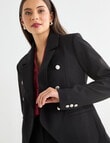 Whistle Long Sleeve Ponte Blazer, Black product photo View 04 S