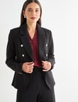 Whistle Long Sleeve Ponte Blazer, Black product photo View 05 S