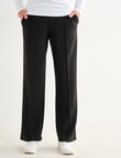 Ella J Supersoft Straight Leg Shorter Length Trackpant, Black product photo