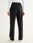 Ella J Supersoft Straight Leg Shorter Length Trackpant, Black product photo View 02 S