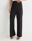 Whistle Ponte Welt Pocket Wide Pant, Shorter Length, Black product photo