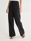 Whistle Ponte Welt Pocket Wide Pant, Shorter Length, Black product photo View 05 S
