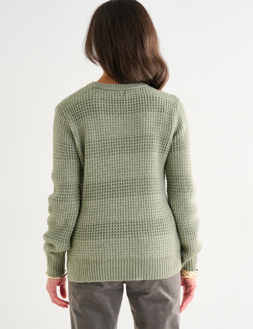 Ella J Self Stripe Jumper, Khaki product photo View 02 L