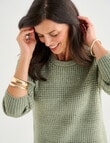 Ella J Self Stripe Jumper, Khaki product photo View 04 S