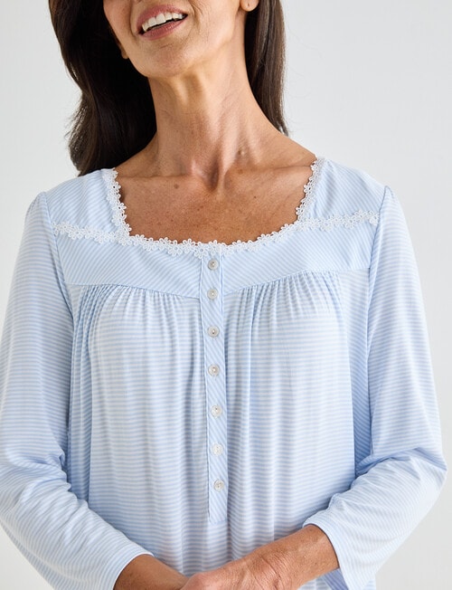 Ruby & Bloom Daisy Trim Nightie, Blue Stripe, 10-26 product photo View 04 L