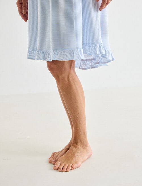 Ruby & Bloom Daisy Trim Nightie, Blue Stripe, 10-26 product photo View 05 L