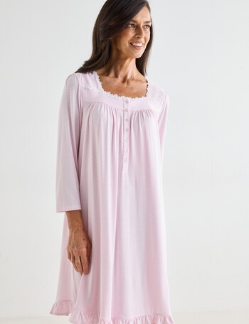 Ruby & Bloom Daisy Trim Nightie, Pink Stripe product photo